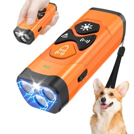 RIXBEO Ultrasonic Dog Trainer Dog Bark, Deterrent Devices for Own or Neighbor's Puppy, Device Safe & Effective Portable Anti Barking Device for Dogs Indoor Outdoor Use Orange Black