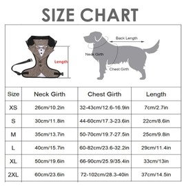 Dog Tuxedo Harness with Leash Set,Pet Formal Occasion Tailcoat Bow Harness Pet Wedding Vest Costume for Cat Puppy Small Medium Large Dogs_M(Green Stripe)