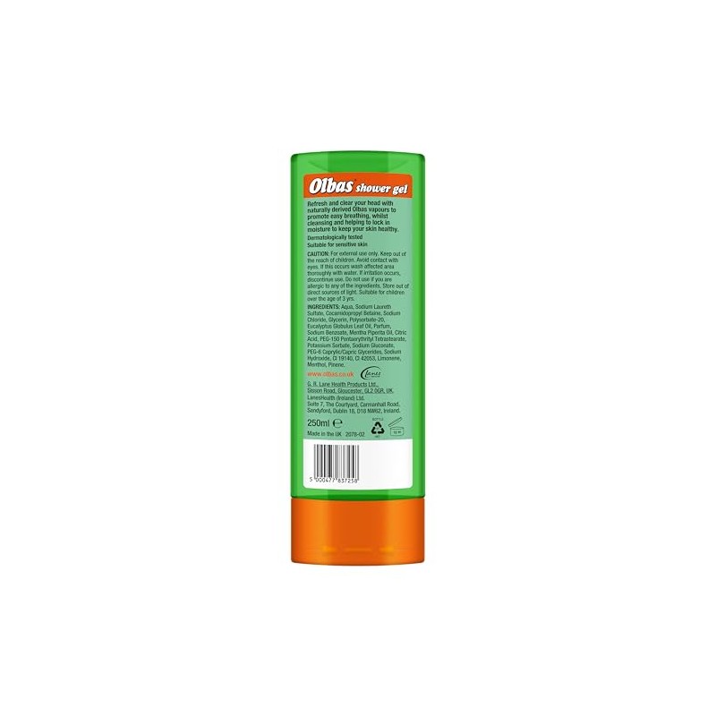 Olbas Shower Gel 250ml - Refreshing Menthol Vapours for Easy