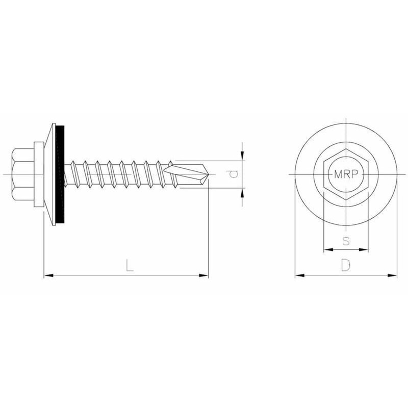 SS8® 25 x 35mm Screws Hex Head Self Tapping Roofing