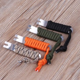 Oilmal Pry Bar, Stainless Steel Crank Scraper Crowbar Winding Pin Key Crowbar EDC Outdoor DIY Parachute Small Pocket Multifunction Tool