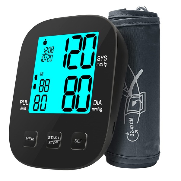 Panacare Upper Arm Blood Pressure Monitor, 3.5 Inch Large Display
