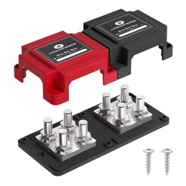 jamgoer 400A Bus Bar 12V Waterproof Power Distribution Block with 8 x M10(3/8") Terminal Studs Heavy Duty Marine Bus Bar Module Design for Automotive RV Car Marine Truck Boat