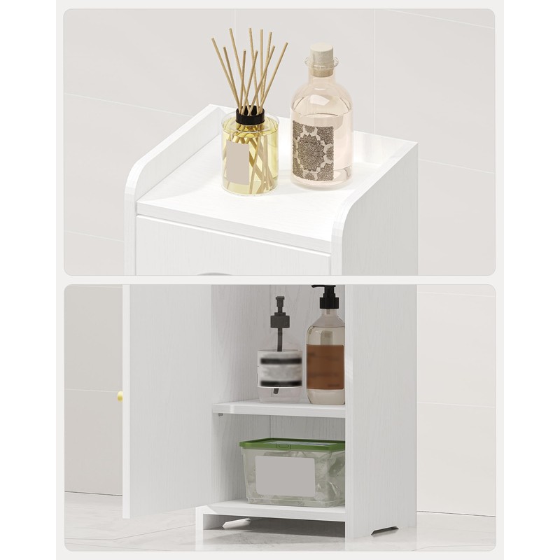 Hzuaneri Bathroom Storage Cabinet, Corner Floor Cabinet with 2 Doors