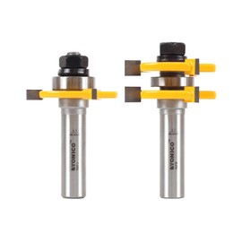 Yonico Router Bits Tongue & Groove Set 1/4-Inch Plywood Panel 2 Bit 1/2-Inch Shank 15231