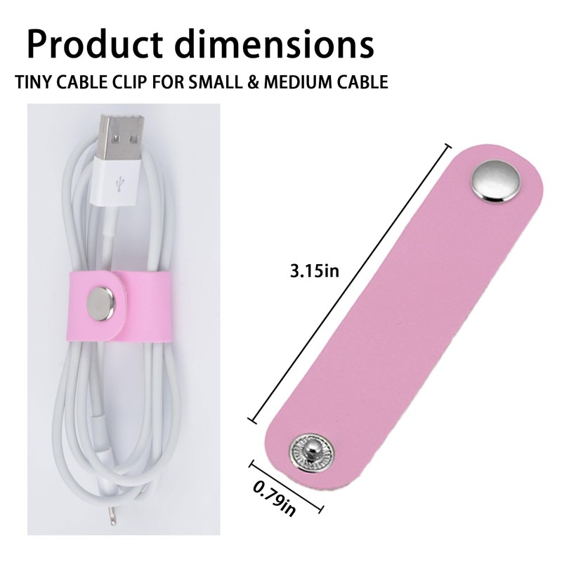SSKHE 6 PCS Cable Organisers, Leather Cable Straps Cable Ties