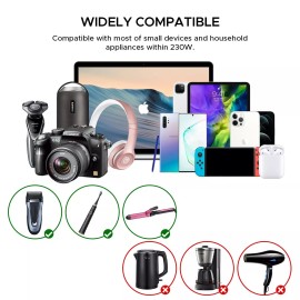 SOKOO 220V to 110V Step Down Voltage Converter 230W Power Converter 2-Outlet 4 USB