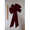 Large 10" Wired Burgundy Velvet Outdoor Wreath Bows