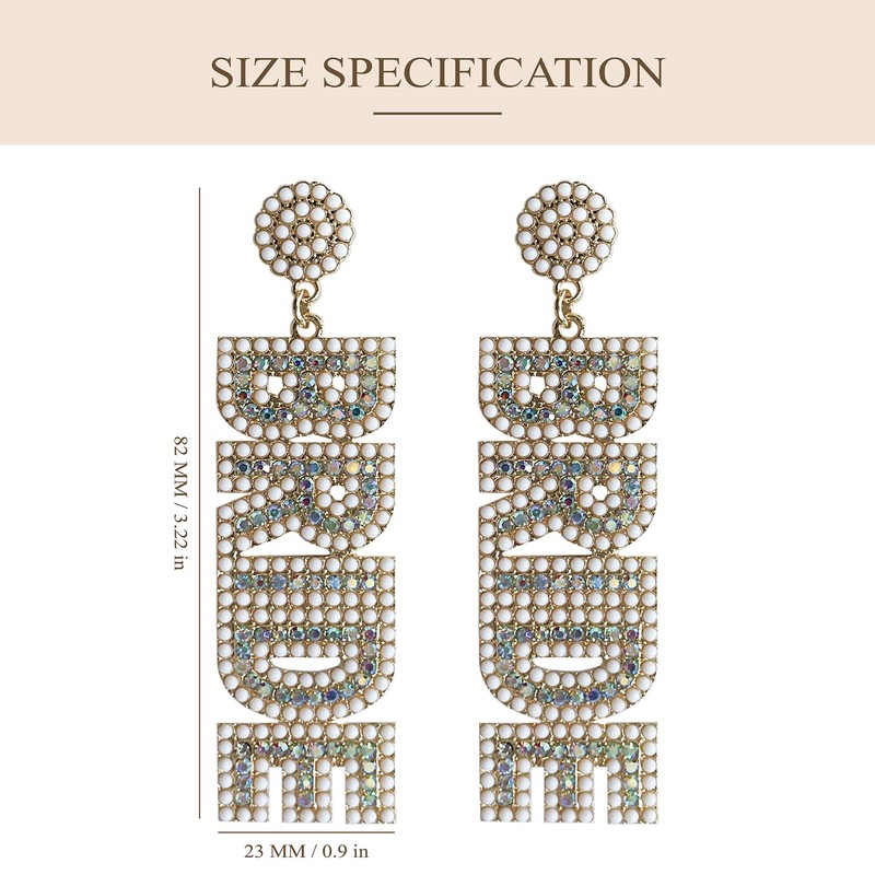 LADY&HOME Bride Earrings, Bride Beaded Earrings Bachelorette for Bride to