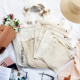 Ever Eco Sustainable Shopping Bag Set Organic Cotton 8 piece