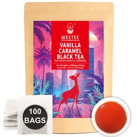 WT WEETEE Vanilla Caramel Black Tea,100 Count Caramel Vanilla Flavored Black Tea Bags, Mellow & Smooth, Sweet Aroma