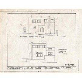 Historic Pictoric : Blueprint HABS Cal,19-SANMO,1- (Sheet 9 of 11) - Horatio West Court Apartments, 140 Hollister Street, Santa Monica, Los Angeles County, CA 20in x 16in