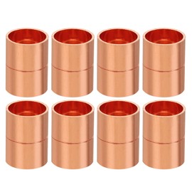 PATIKIL 5/8 Inch ID Copper Coupling Fittings, 12 Pcs Rolled Tube Stop Straight Pipe Fitting Welding Joint for HVAC Air Conditioning Plumbing Refrigeration