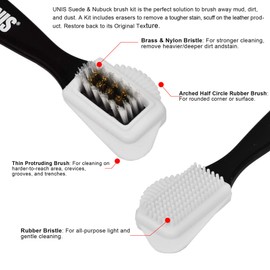 Suede & Nubuck Leather 4 Way Cleaning Caring Brush Shoe & Boots Cleaner Essential Kit with Extra 2 Erasers