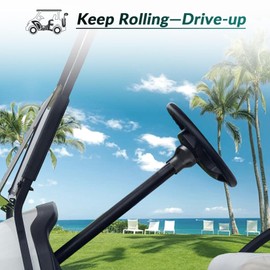 Drive-up Golf Cart Steering Wheel Adapter, EZGO Steering Wheel Adapter for EZGO TXT and EZGO RXV Models-Black