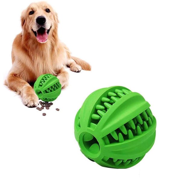 IQ Dog Treat Ball – Interactive Treat Dispensing Dog Puzzle Toy Rubber Dog Ball Slow Feeding Food Dispensing Dog Toy Reduce Boredom Teething Toy for Mini Small Medium Dogs