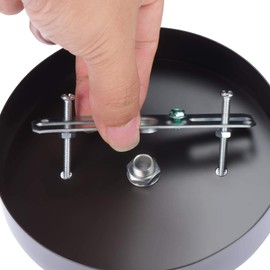 Canomo 2 Packs Ceiling Lighting Canopy Kit 5 1/8 Inches Pendant Light Plate Cover with All Mounting Hardware for Single Pendant Light (Black)