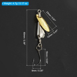 PATIKIL Fishing Spinners 1/6 oz, 5 Pack Single Hook Trout Lures Teardrop Fishing Lures Inline Spinner with Tackle Boxes for Freshwater Saltwater Fishing, Silver Tone