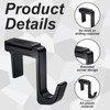 Otoolling 4 Pcs Black Adjustable Cubicle Hooks for 1.8-3.5 in