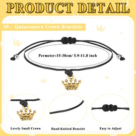 Misdary 25 Set Quinceanera Party Favors for Guest Crown Adjustable Bracelet with Thank You Cards and Organza Bags Quinceanera Gift for Sweet 15 Mis Quince Birthday Party Favor Adults Souvenirs