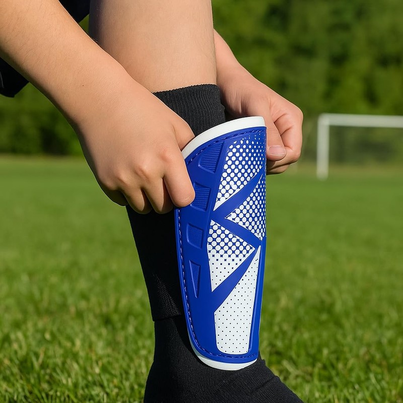 Vizari 'Vector' Slip-in Football Shin pads for Adults - Blue