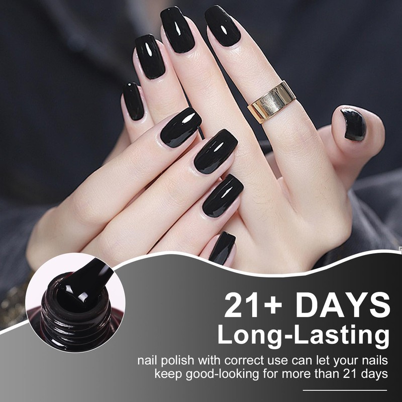 Major Dijit Quick-Dry Nail Polish Black - UV/HEMA Free 10ml