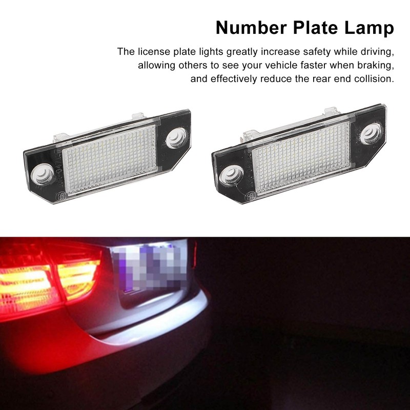 Pair LED Licence Plate Light Anti Rear End Collision Replacement