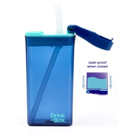 Precidio Design Drink in the Box Eco-Friendly Reusable Drink and Juice Box Container, 12 ounce (Blue)