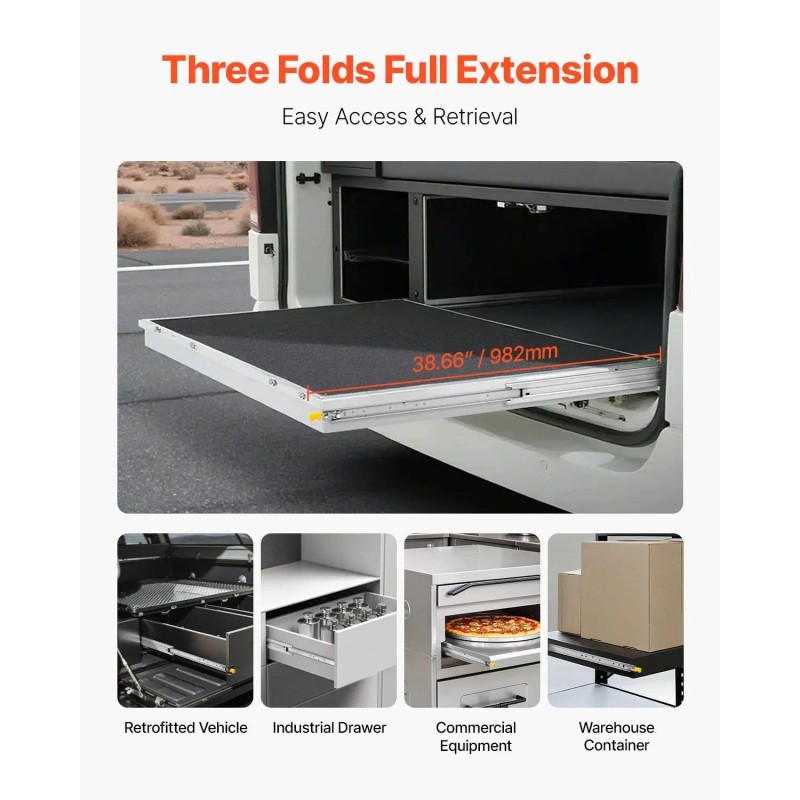 Heavy Duty 38inch Drawer Slides 1 Pair Locking Ball Bearing
