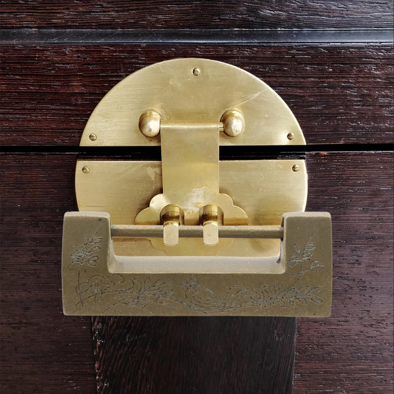 Coshar Antique Lock and Key Brass Chinese Style Padlock with