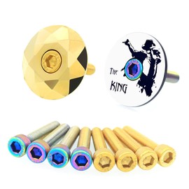 iplusmile 4pcs Stainless Steel Bike Fork Cap Headset Screw Covers for Road Mountain Bikes Top Caps Stylish Golden