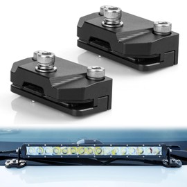 HOZHEM Ditch Light Brackets, LED Light Bar Mounting Bracket Universal Adjustable Pillar Hood Light Mount Clamp Holder for Off Road Jeep Truck SUV, Installing Without Drilling, 2PCS