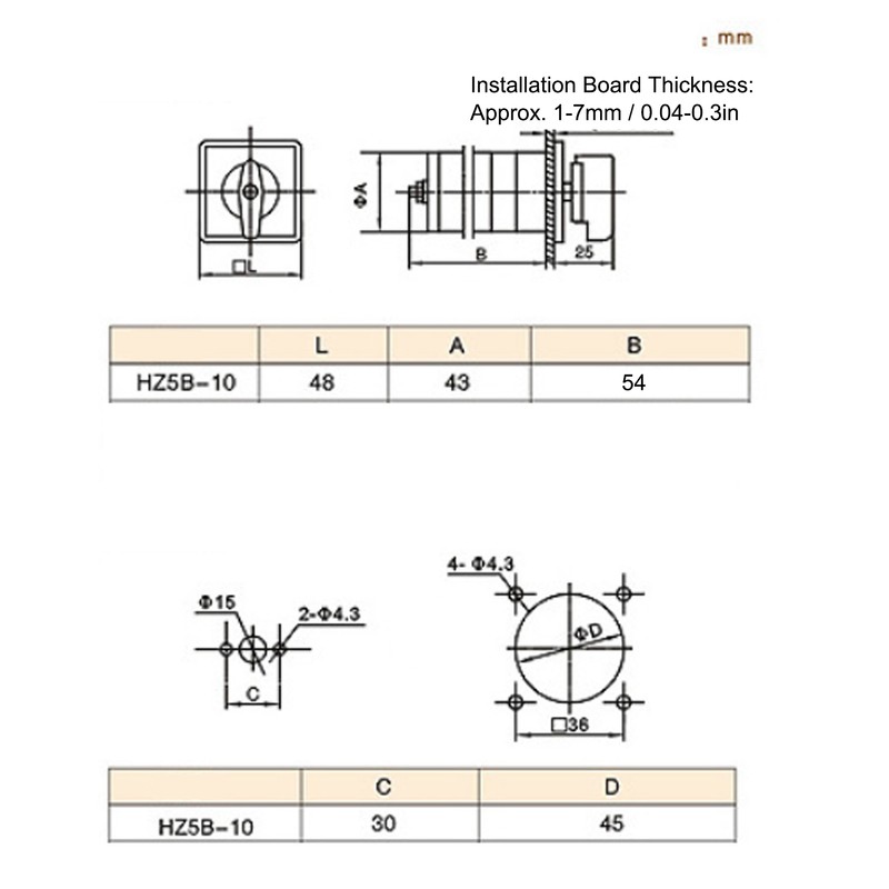 Universal Transfer Changeover Switch Positioning Type OnOff Cam Switches 380V