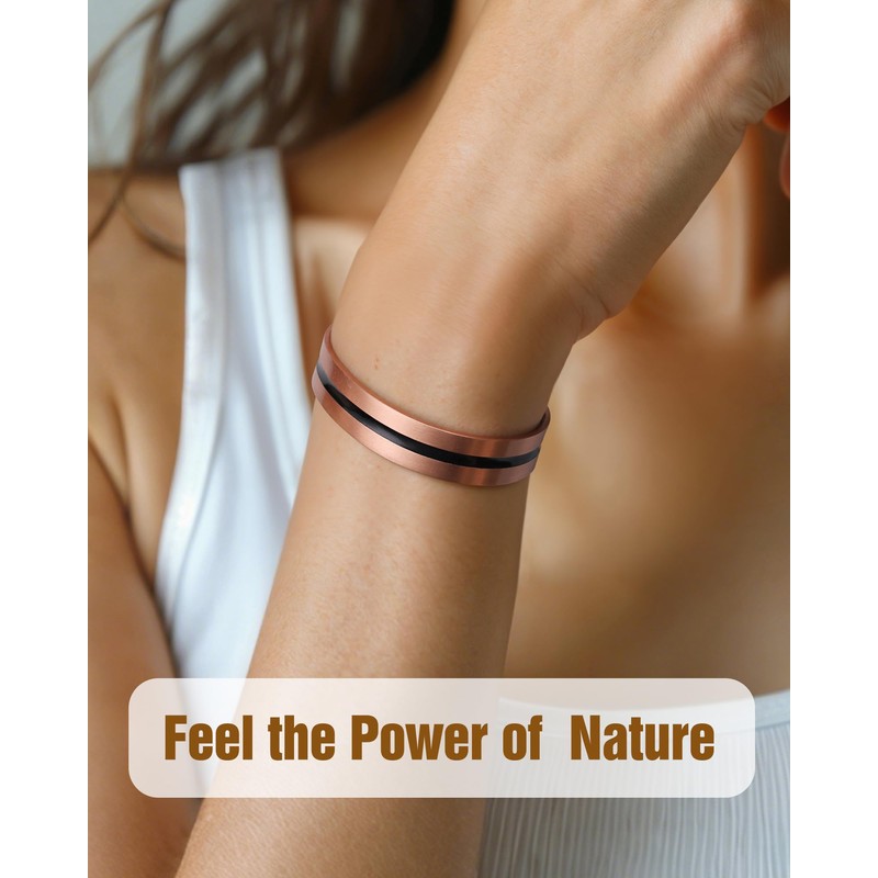 Jecanori Copper Magnetic Bracelets for Women, 99.99% Pure Copper Single