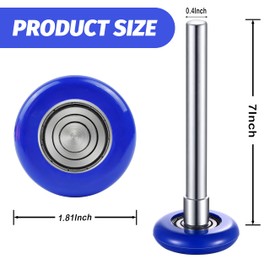 Durable & Quite 2" Sealed 6200ZZ Bearing Nylon Garage Door Rollers Wheel with 11 Ball - 7"Stem, 12 Packs