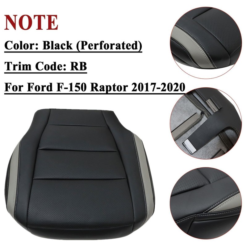 NLQR Front Driver Bottom Replacement Perforated Seat Cover Black RB