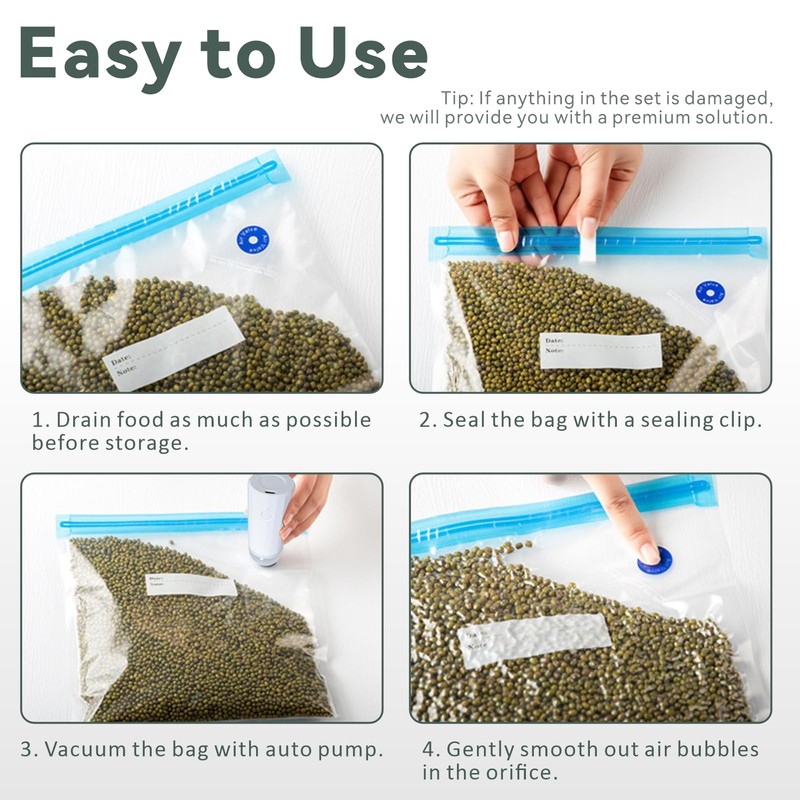 Sous Vide Bags Reusable 24 Pcs, Reusable Vacuum Seal Bags