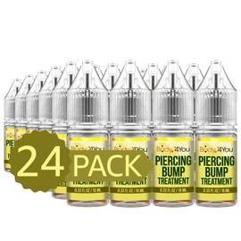 BodyJ4You Piercing Aftercare Bump Treatment | Keloid Removal Shrinking Scar Soothing Skin | Ear Nose Belly Lip | Essential Natural Lavender Rosemary Oil Jojoba Wax | Drops 24 x 0.33 Fl Oz (10ml)