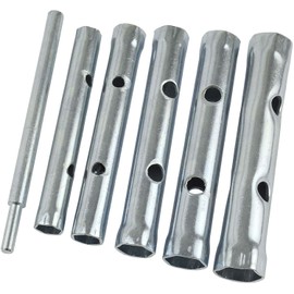 Dunnet Tools 6 Piece Tubular Box Wrench Set 10-19mm Tube Bar Spark Plug Spanner Metric Tool Set Mechanic Plumber Repair Tool Set Professional Heavy Duty