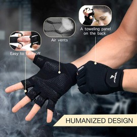 Atercel Fitness Gloves Weight Lifting Gloves for Crossfit, Bodybuilding, Cycling, Gym, Strength Training, black, xl