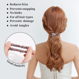 Vinnsels X6 Set Pure Mulberry Silk Scrunchies Coffee Champagne Color For Hair Daily Or Travel Sleep Use thin silk hair ties for Care Ponytail Damage Hair Accessory