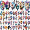 77 Sheets Temporary Tattoo, 17 Sheets Half Arm Flower Lion