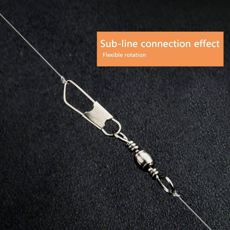 AvoDovA 100PCS Fish Fishing Barrel Swivel with Safety Snap Interlock