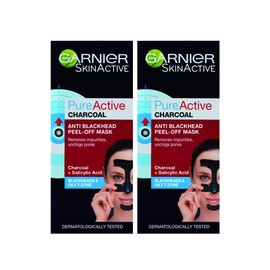 Garnier Pure Active Anti Blackhead Charcoal Mask Peel Off, 2 x 50ml