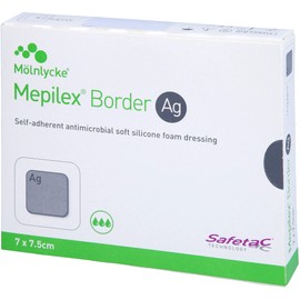 Mepilex Border Ag Foam Dressings 7 x 7.5 cm (Pack of 5)