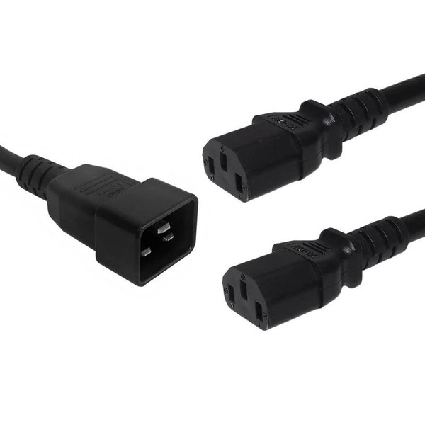 AltairTech.io Heavy Duty C20 Male to 2X C13 Female Y