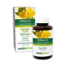 Small Flowered Mullein (Verbascum Thapsus) Flowers and Leaves Naturalma | 150 g | 300 Tablets of 500 mg | Dietary Supplement | Natural and Vegan