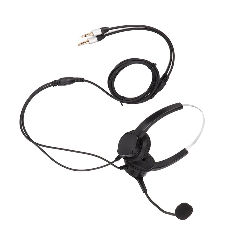 Call Center Headset Dual 3.5mm Plug Hearing Protection Noise Cancelling