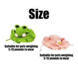 FDGGT 2 Pieces Knitted Pet Hoods, Frog Shaped Pet Hats, Cute Pet Hoods, Pet Fancy Dress Accessories