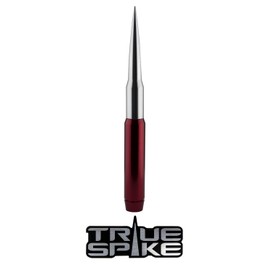 TRUE SPIKE 9 inch RED Silver TIP PENETRATOR Fat Bullet Antenna with Anti-Theft + Copper Coil in Heavy Gauge CNC Machined Billet Aluminum Short Compatible with Ford F150 F250 F350 F-Series Trucks